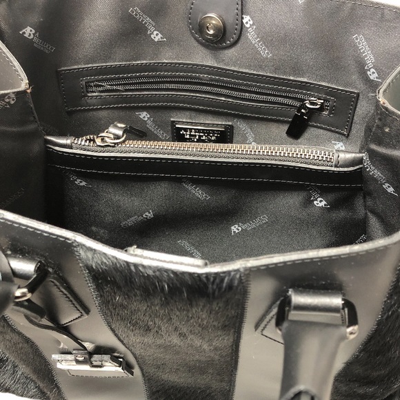 Beautiful handbag black faux cowhide stripe - Picture 3 of 5